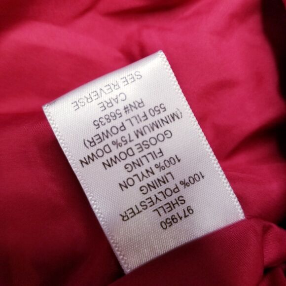 Cabelas Womens Goose Down Puffer Jacket Coat 550 Fill Wine Color Size Small - Picture 4 of 11